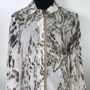 Elie Tahari Womens Cheetan Blouse Jacket Size S